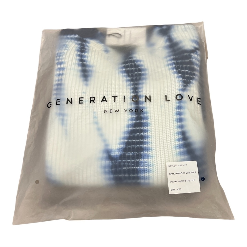 Generation Love Margot Indigo Tie Dye Knit Sweater (XXS) - Picture 13 of 14